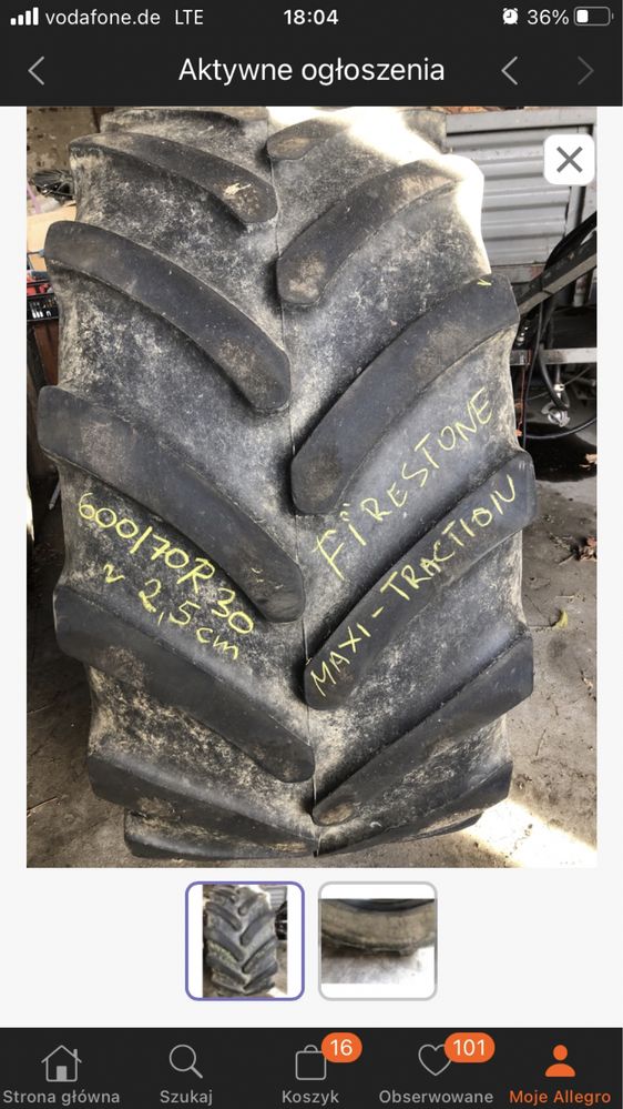 600/70R30 Mitas 3cm i Firestone 2,5cm