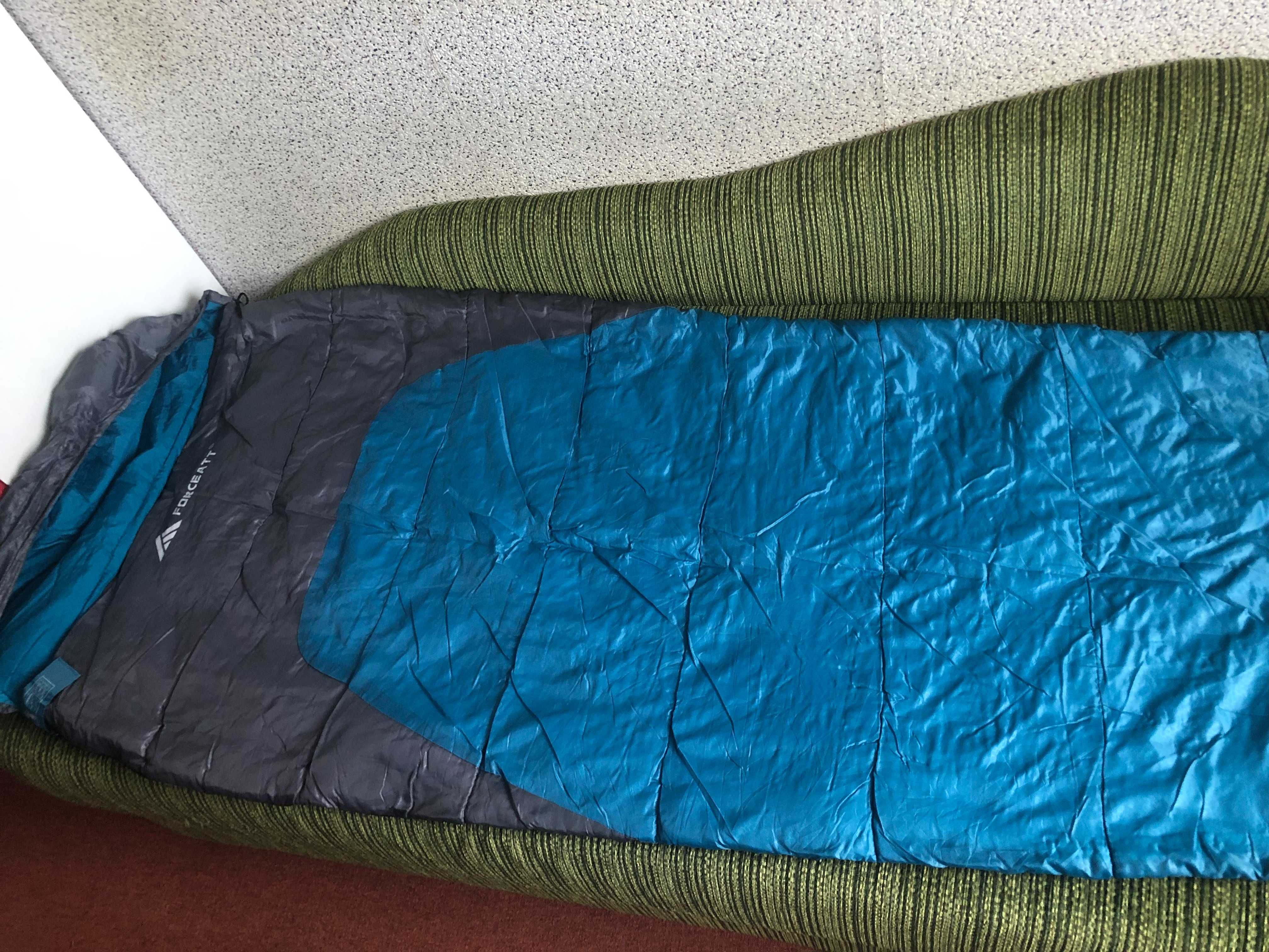 Śpiwór Forceatt mumia, niebieski, namiot