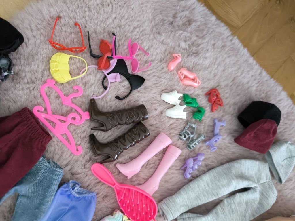 ZESTAW, 3 x LALKA LALKI BARBIE, 2 x KEN ubranka akcesoria