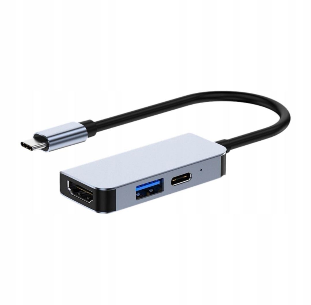 Hub USB C Porty danych Mysz PD87W Skanery Klawiatura Laptop Aluminium