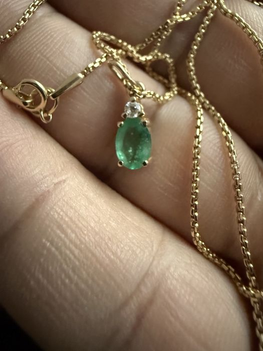 Цепь кудон золото изумруд