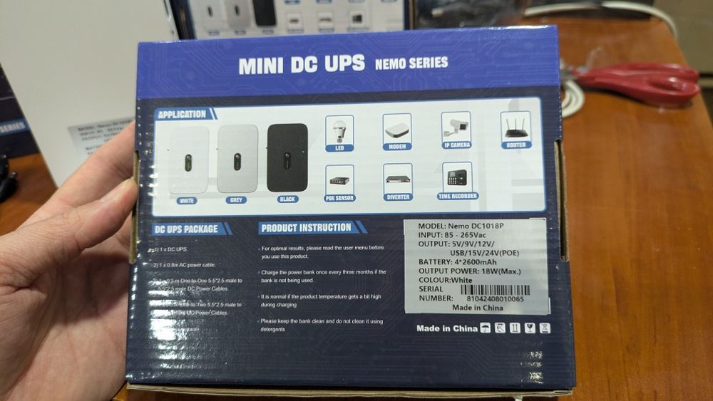 Мини ИБП, безперебойник, повербанк  для роутера , модема USB 5, 9, 12v