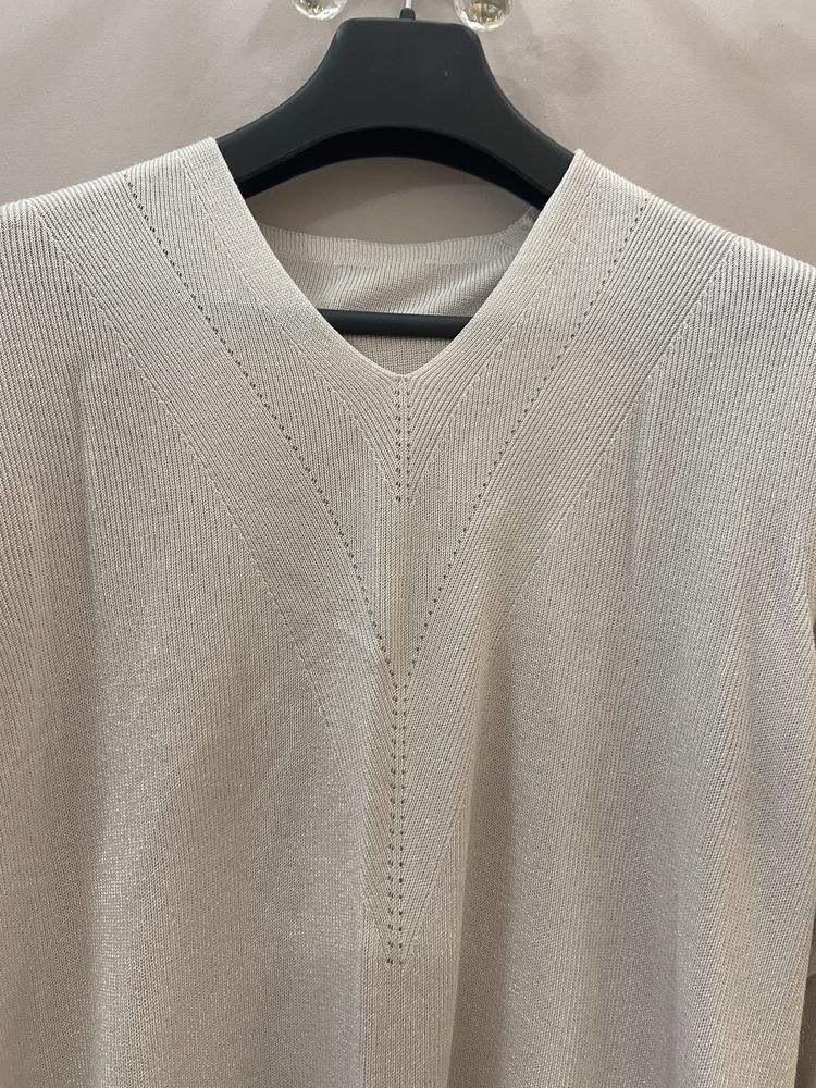 Elegancki sweterek bluzka overside xl lekko błyszcząca