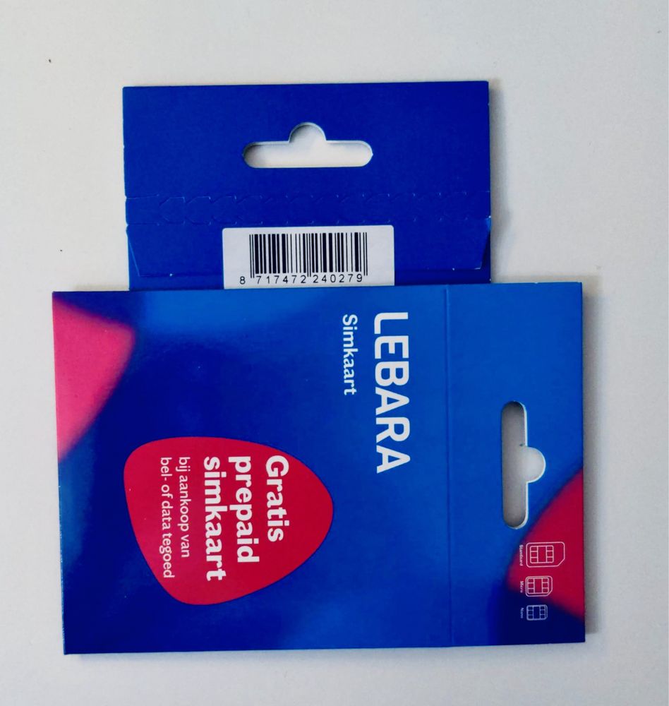 Lebara NL +31 Karta SIM Starter Prepaid Aktywna