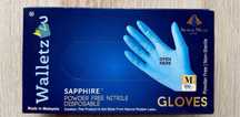 Rekawice Walletz4U  nitrylowe bezpudrowe Sapphire - rozmiar M