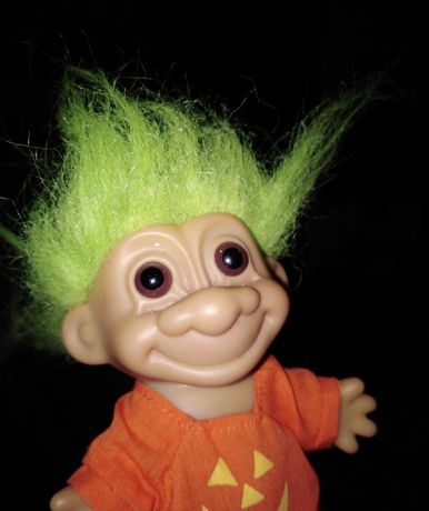 Troll russ figurka kolekcjonerska unikat zielone włosy pumpkin dynia