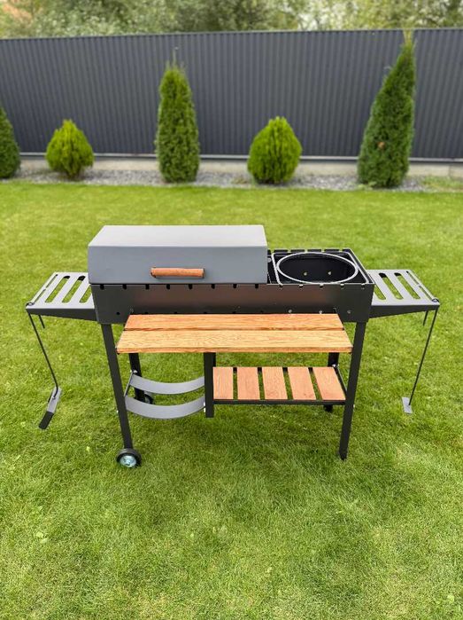 Мангал-гриль-барбекю метал 5 мм на 13 шампурів ПОСИЛЕНИЙ