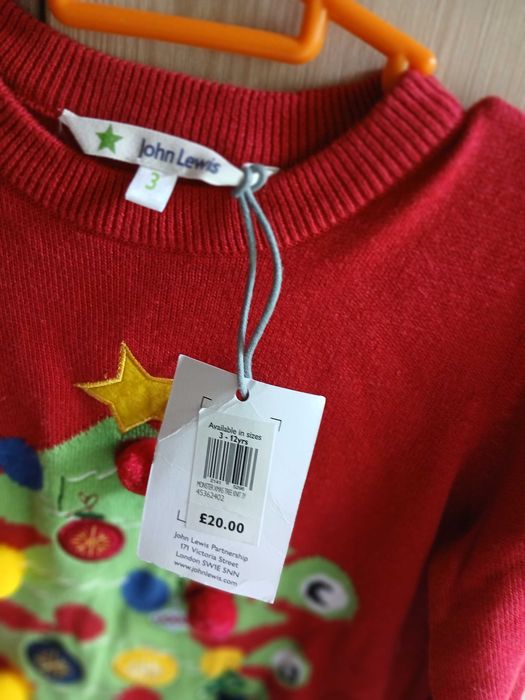 Різдвяний джемпер новорічний john lewis 3 роки 98