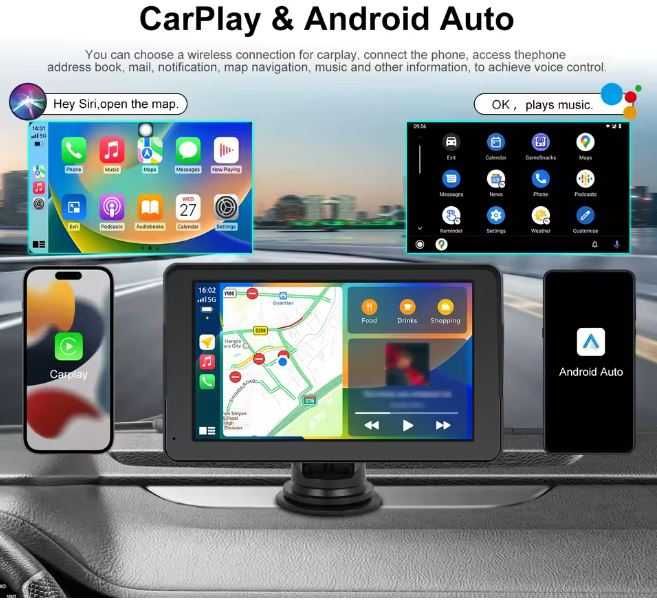Podofo 7 Rejestrator samochodowy Carplay Android Bluetooth WIFI