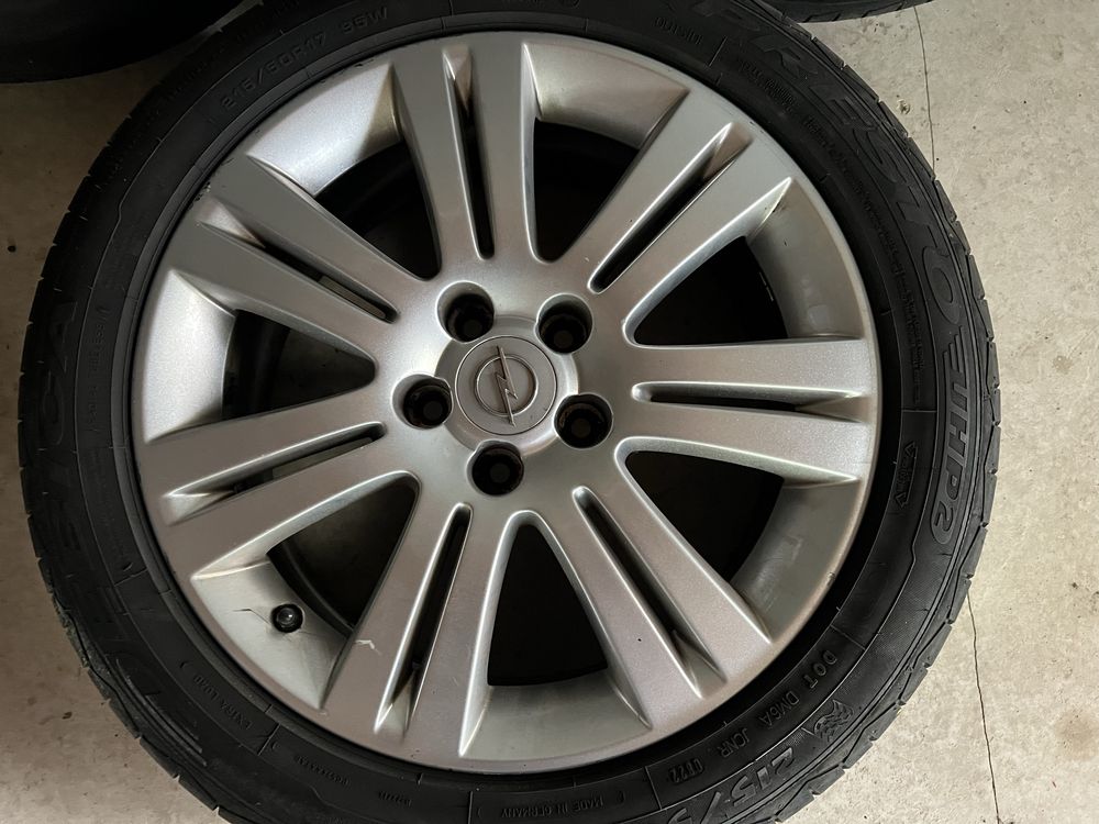 215/50 R17 letnie 22 rok+ felgi z czujnik. ciśn. z Vectry C plus opony