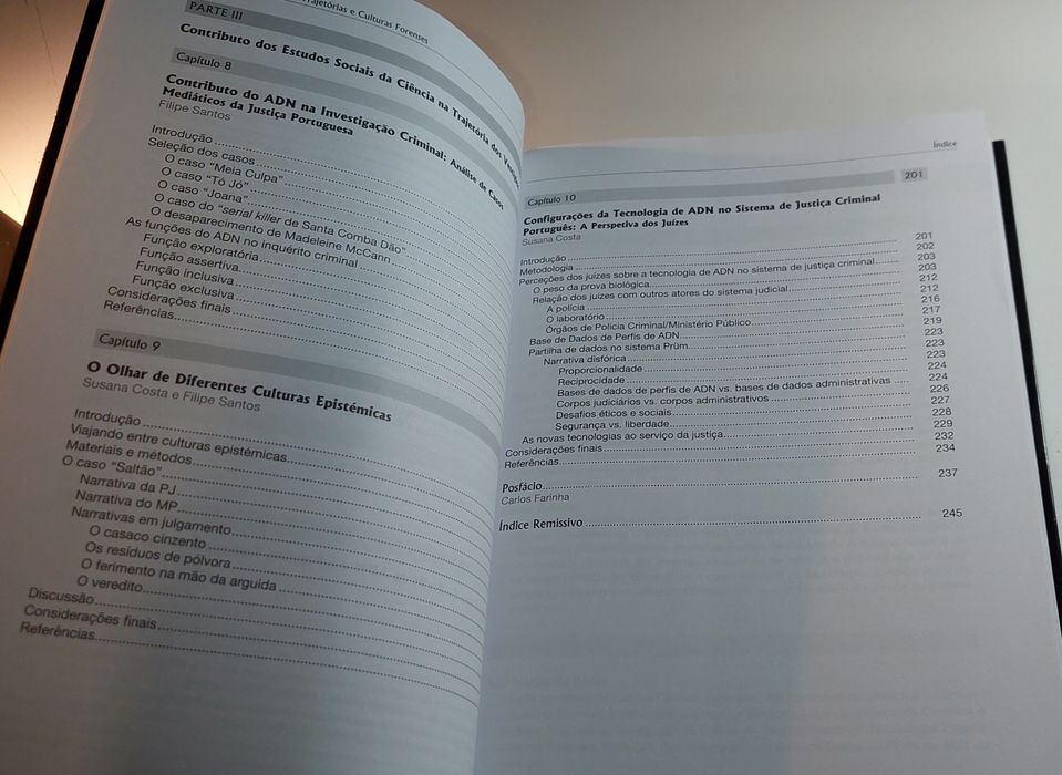 Da Cena de Crime ao Tribunal, Trajectórias e Culturas Forenses