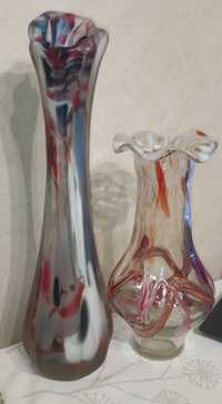 Редкие вазы из художественного стекла ручная работа  времён СССР