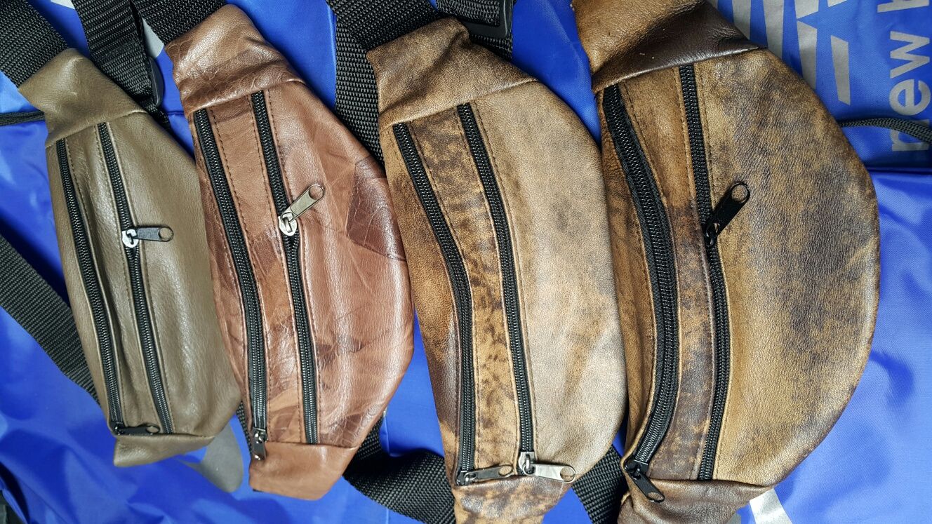 Бананки из натуральной кожи стильная кожаная сумка на пояс на плечо