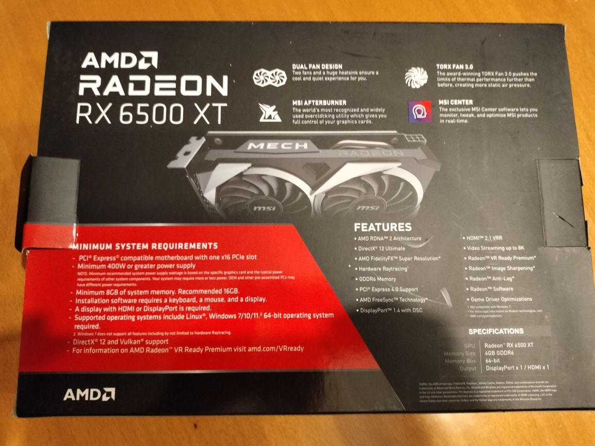 Radeon RX 6500 XT Mech 2x 4gb OC