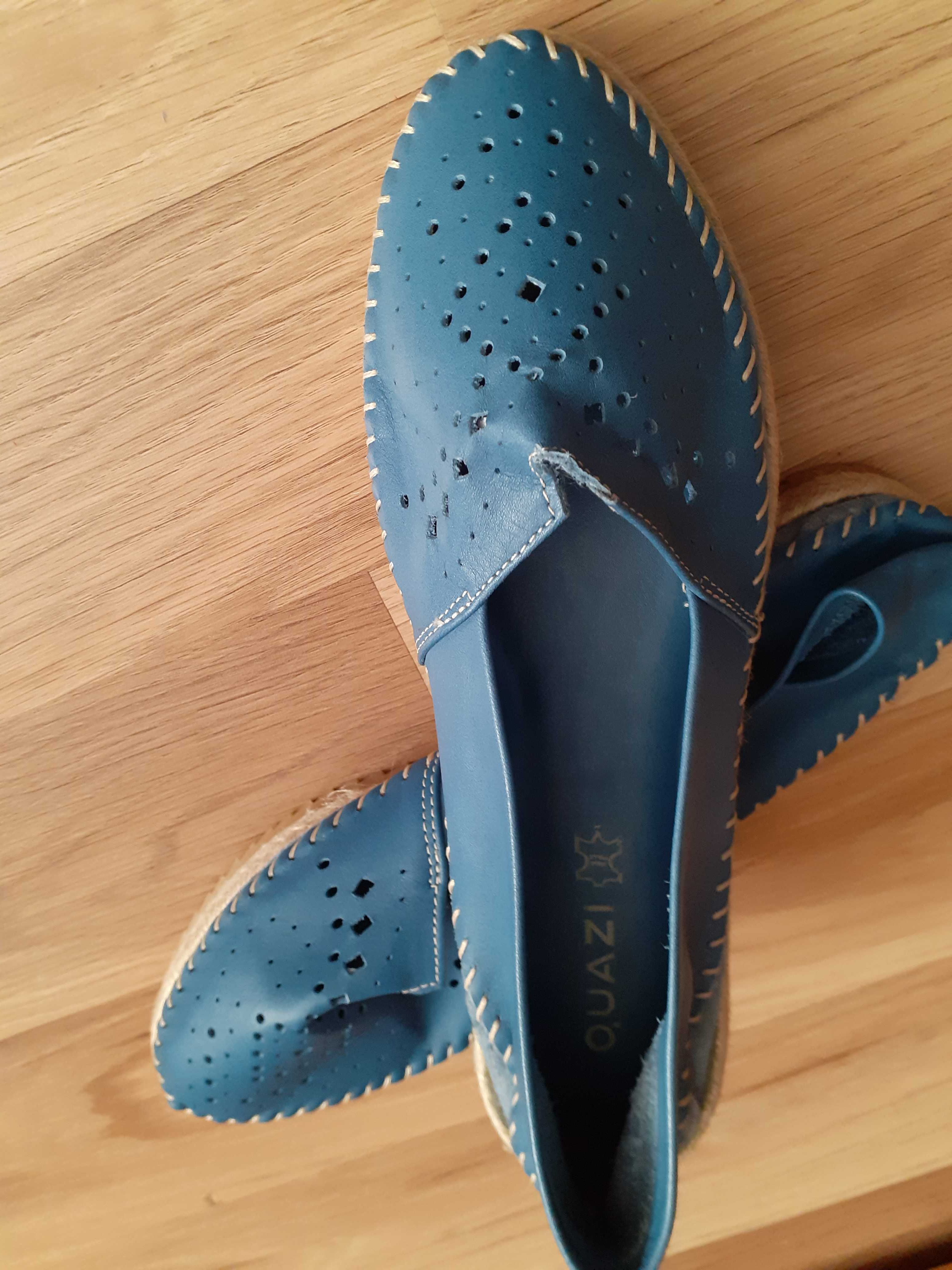 QUAZI Espadryle F085 Niebieski roz. 38