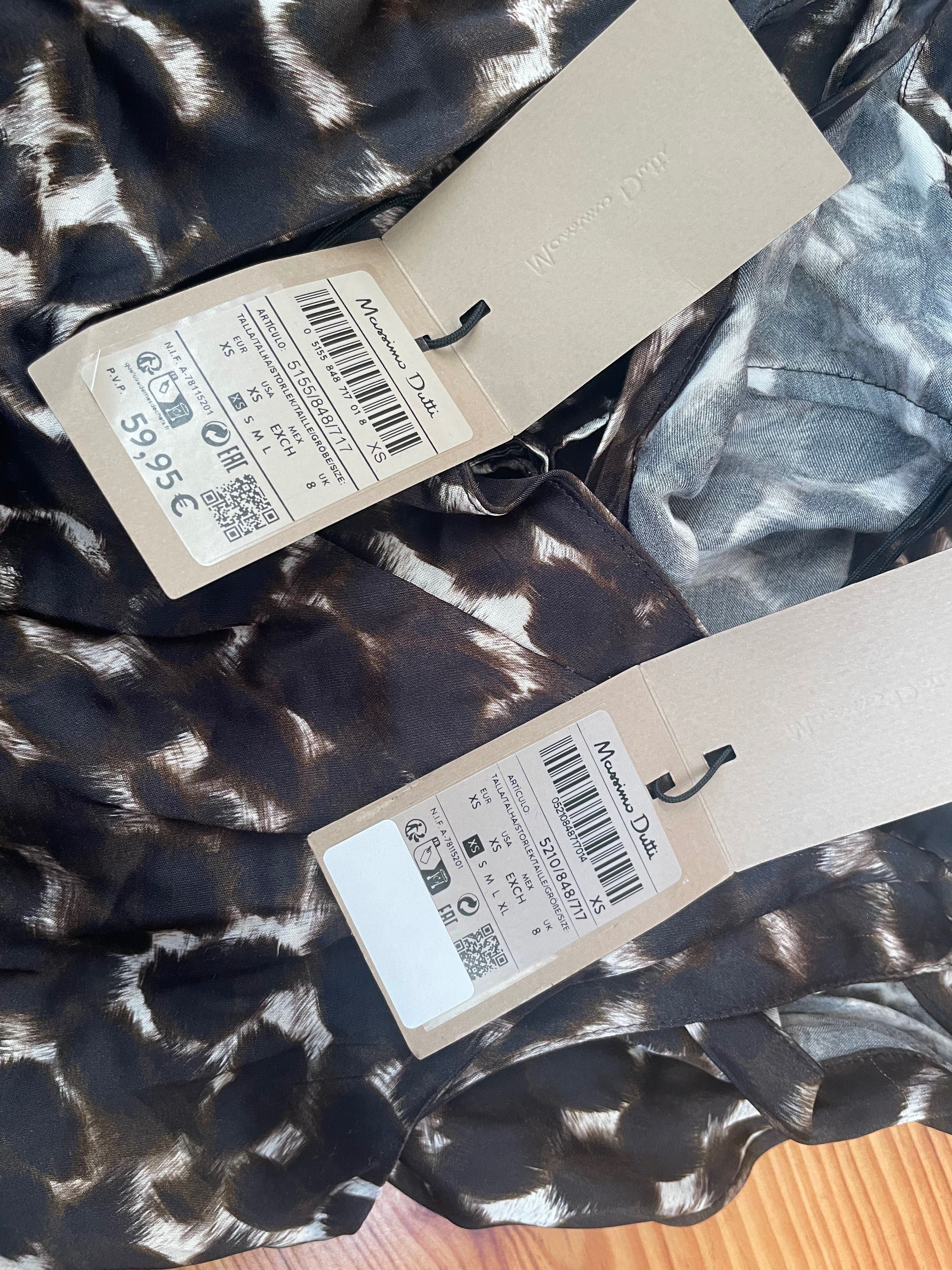 Massimo Dutti nowy komplet panterka leopard top spódnica midi wiskoza