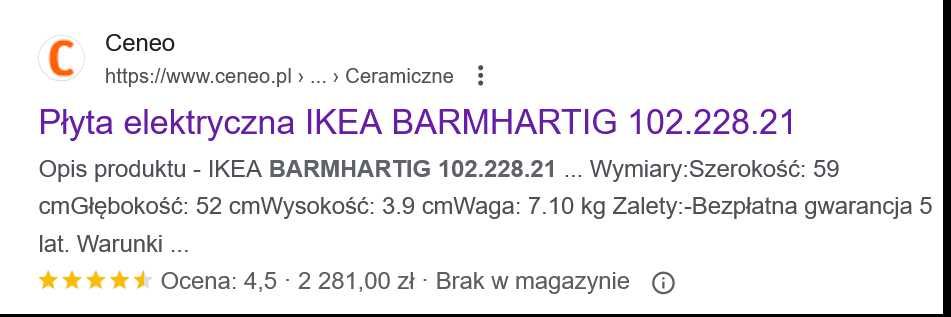 Płyta indukcyjna IKEA BARMHARTIG 102.228.21.