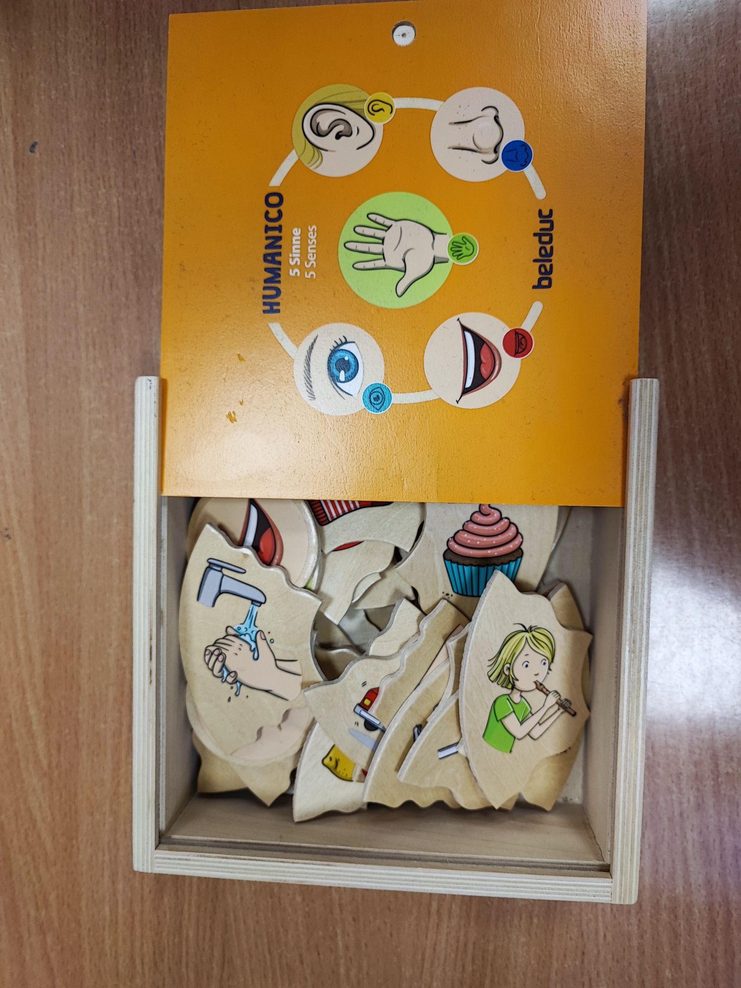 Humanico 5 zmysłów drewniane puzzle integracja sensoryczna rozwój dzie