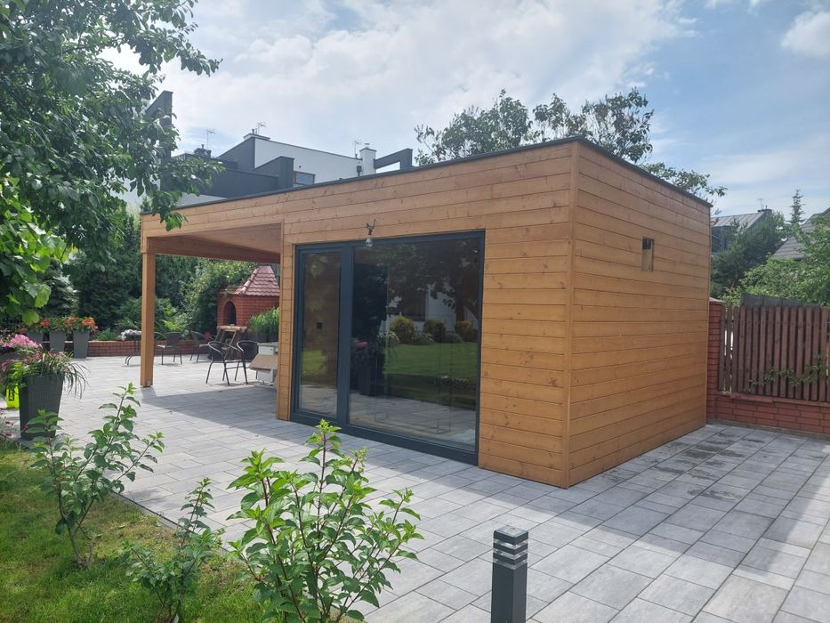 Taras drewniany zadaszenie tarasu