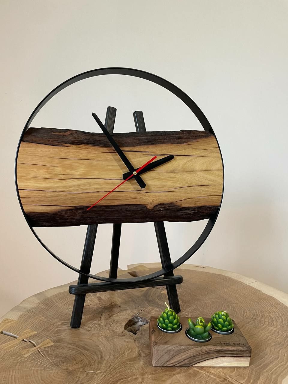 Годинник лофт, з натурального дерева та металу для вашого інтерєру