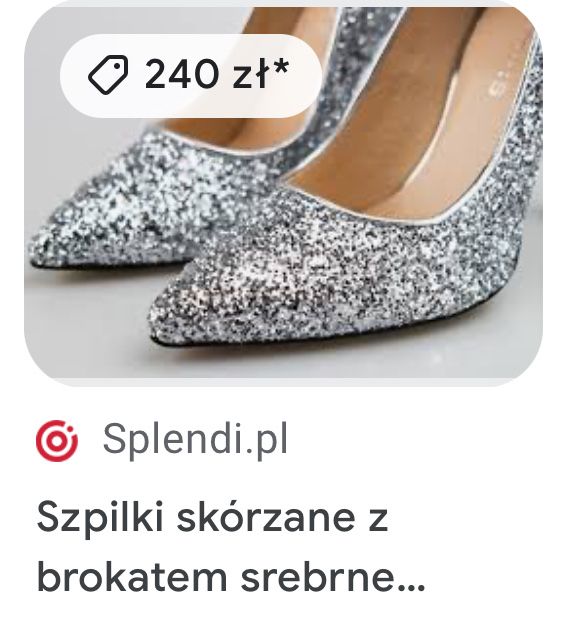 Szpilki brokatowe srebrne