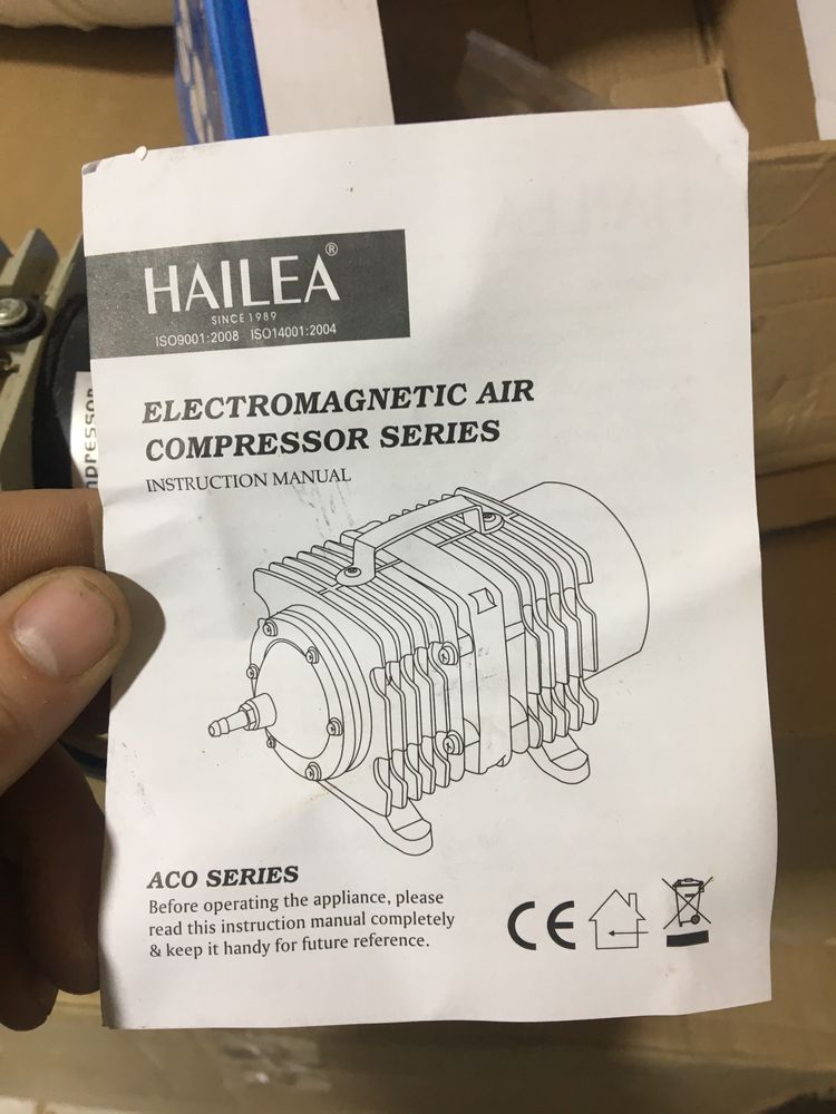 Hailea ACO 318 — поршневий повітряний компресор для ставка