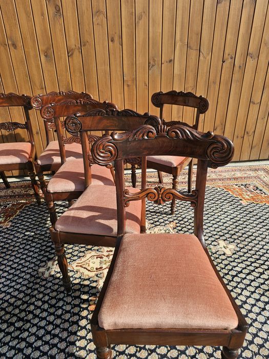 Krzesła biedermeier orzech 6 sztuk #1280 Stylowy Węgrów