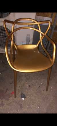 Krzesła złote Nowe 3szt