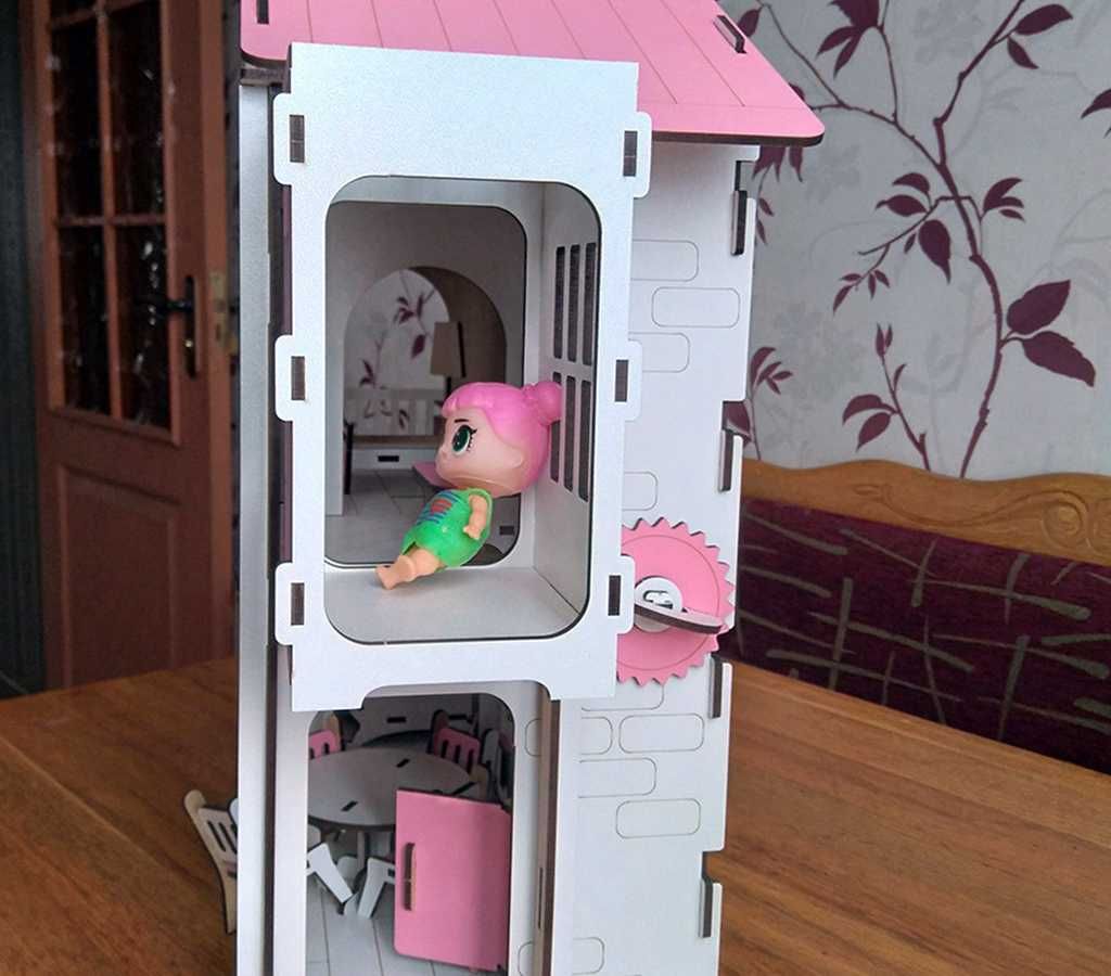 Ляльковий будиночок Привабливий Дім лялечкам на 5 кімнат меблі ліфт