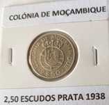 1 Moeda Portuguesa de 2$50 Escudos Circulada na Ex Colónia Moçambique