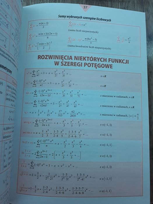 Małe tablice matematyka pomoce naukowe szkoła średnia ponadpodstawowa