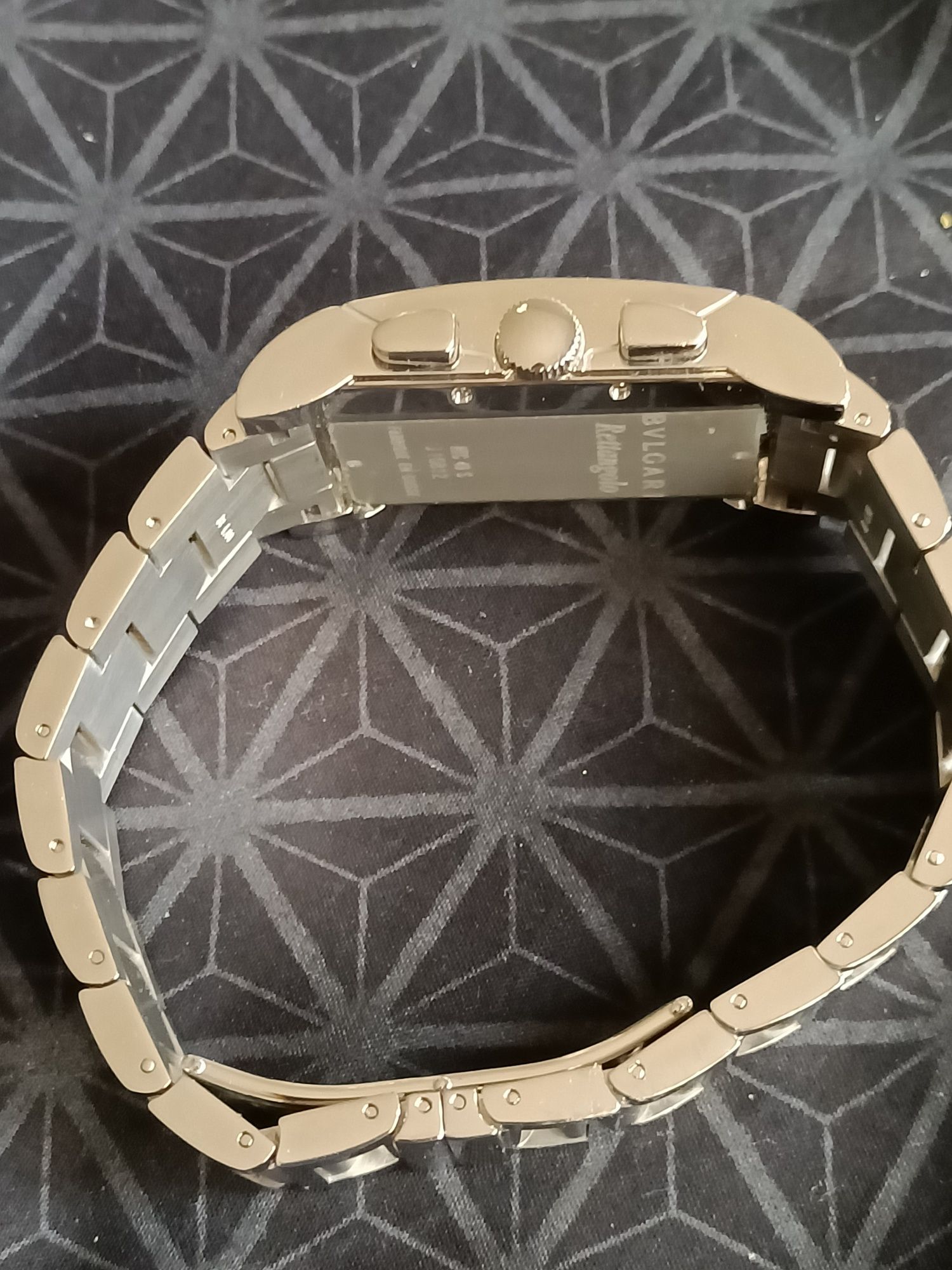 Bvlgari rectangle quartz chronograph watch
