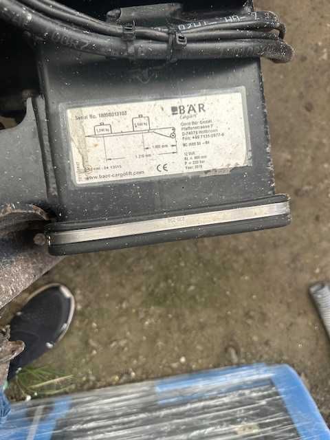 Winda załadowcza Bar Cargolift BC1500 hak Iveco