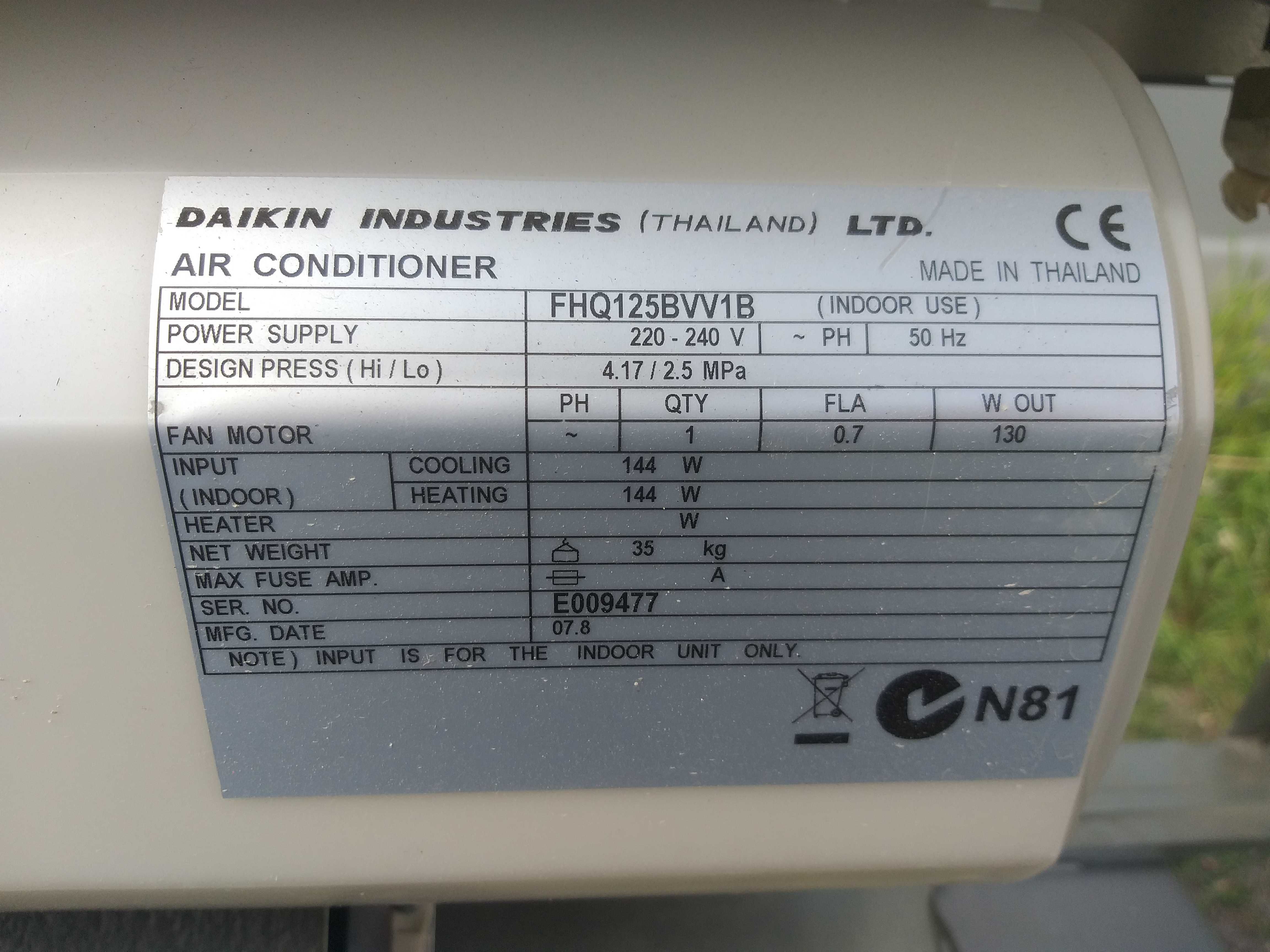 Внутренний блок кондиционера потолочный Daikin 18 (до 130м2) гарантия