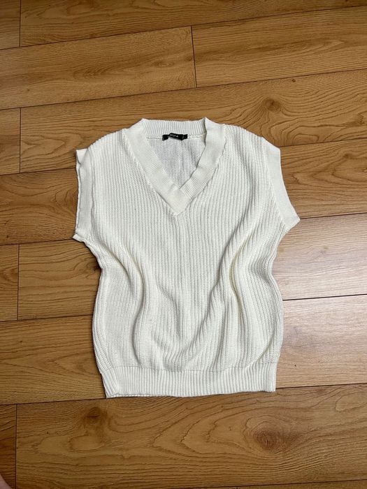Kamizelka dzianinowa kremowa M/L
