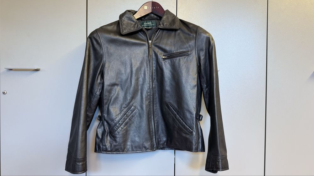Ralph Lauren | Czarna kurtka biker vintage M 100% skóra naturalna