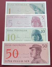 $$$ Zestaw Banknotów INDONEZJA 1964 Rok - Komplet $$$ Z Klasera