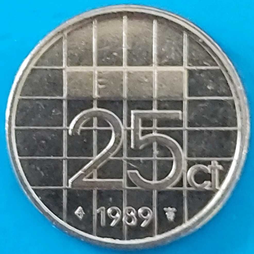 25 Cêntimos  de 1989  Rainha Beatriz dos Países Baixos