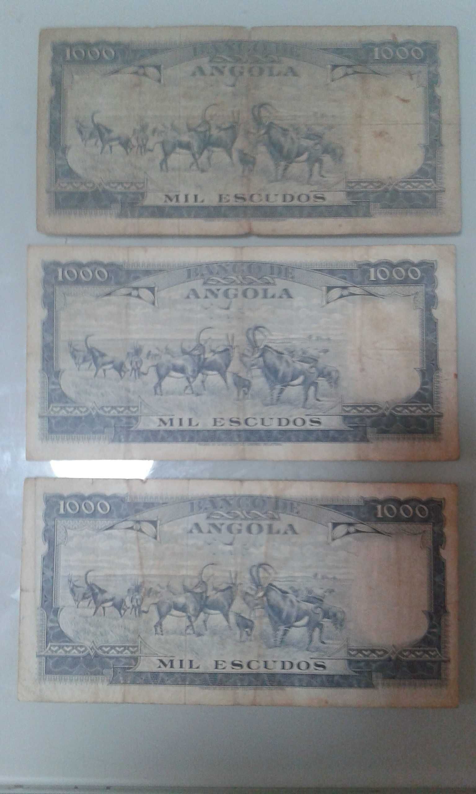 3 notas de Angola