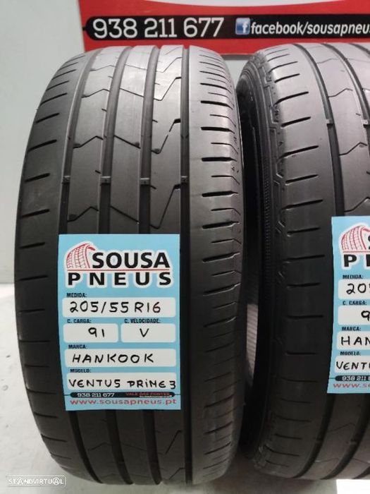 2 pneus semi novos 205-55r16 hankook - oferta dos portes