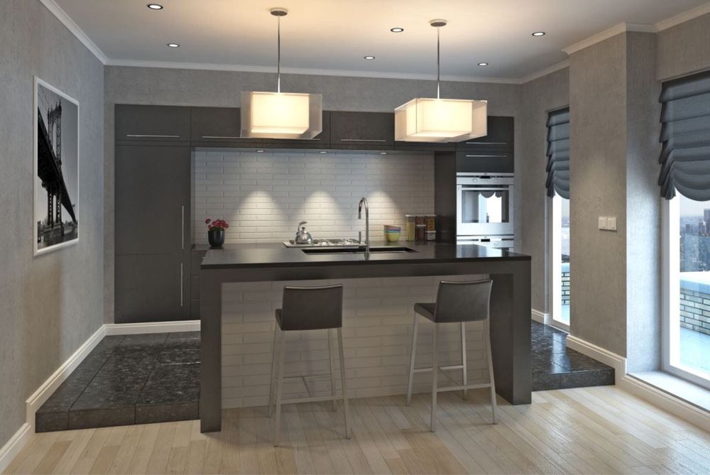 Listwa przysufitowa E-15 Marbet Design frezowana salon kuchnia pokój