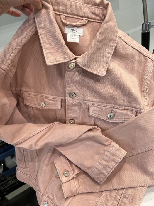Джинсовая пудровая куртка Mango р. XS 164