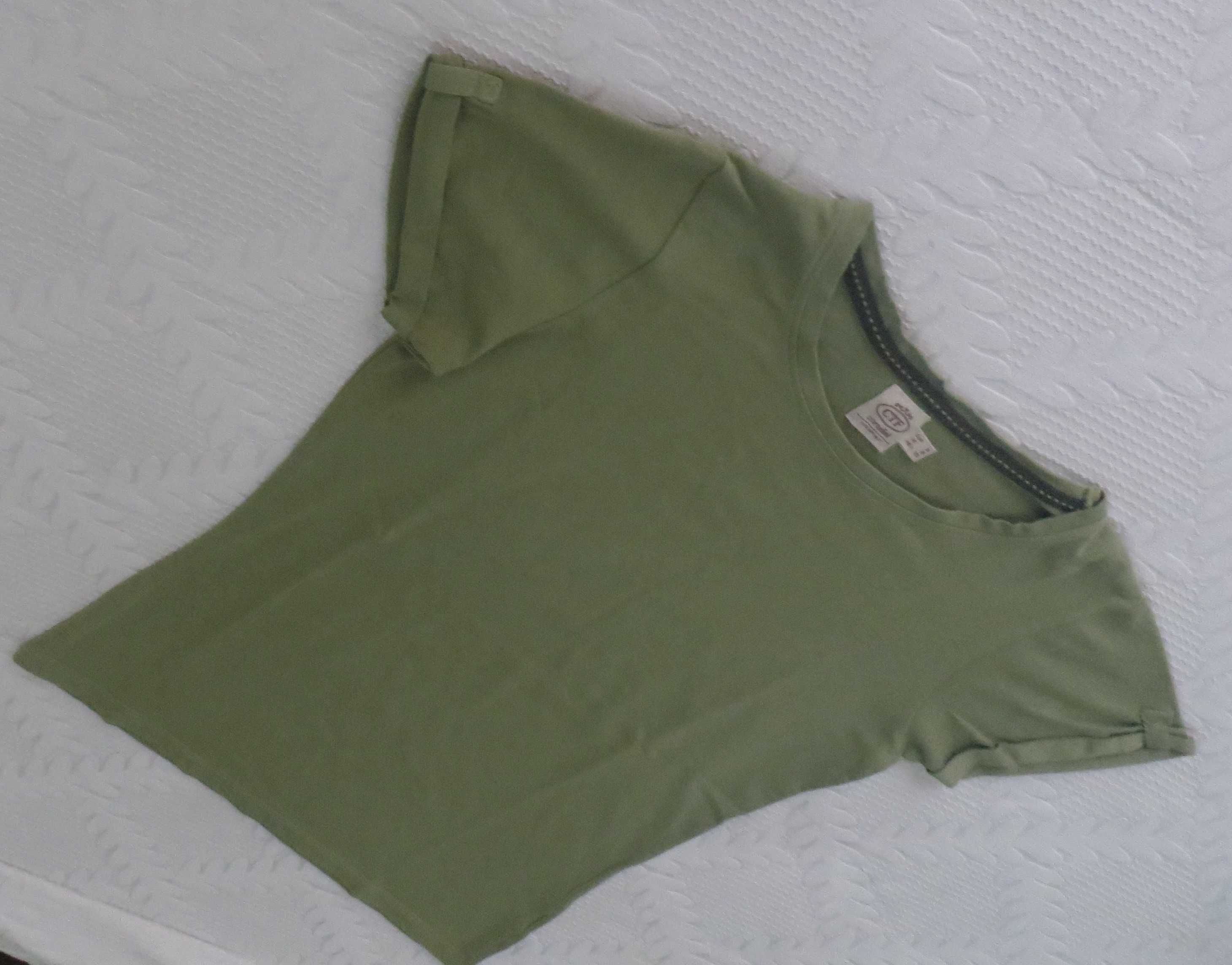 Camisola T´Shirt Marca Cortfield , algodão, Verde,  Tam. S - Como Nova