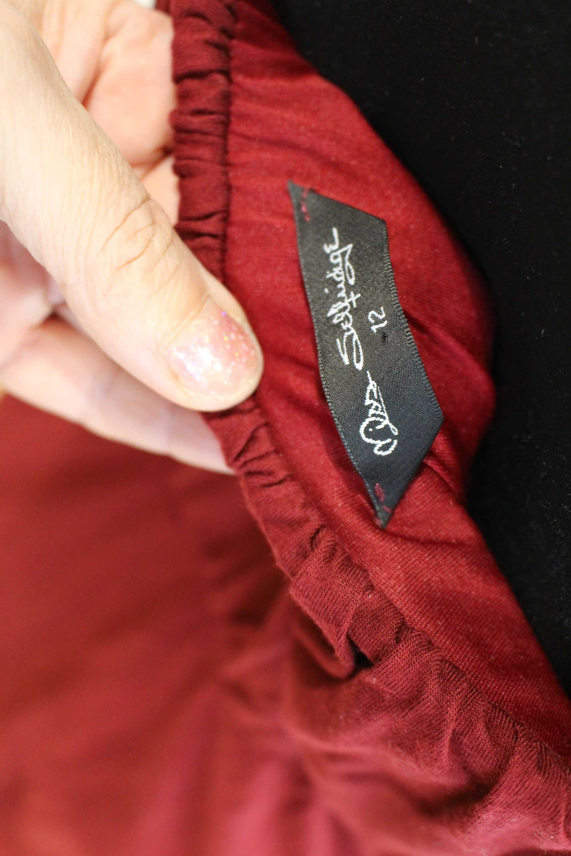 Długa letnia sukienka bordo rozmiar M Miss Selfridge