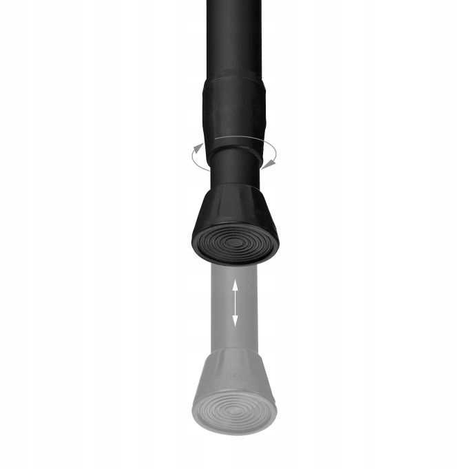Relaxdays 130cm max 220cm Drążek Prysznicowy Rozporowy Czarny NrG132