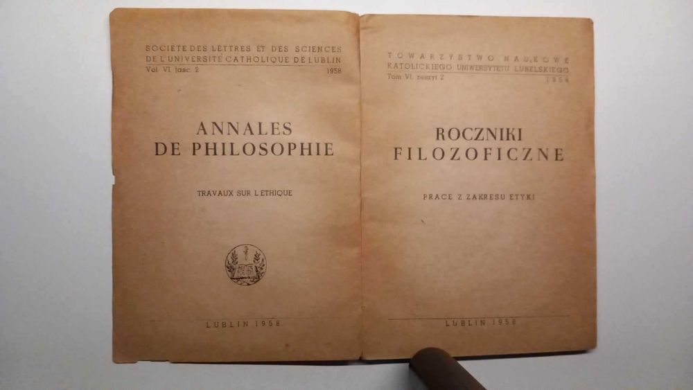 "Roczniki Filozoficzne" - wydanie z 1958 roku, red. ks. Karol Wojtyła