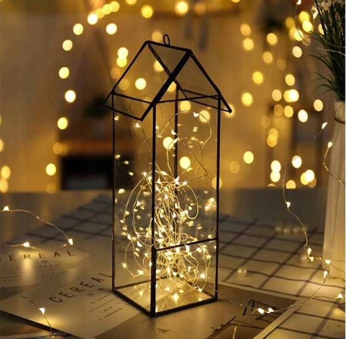 ŚWIATEŁKA LED na choinkę NA ŚWIĘTA ciepła barwa 10m + baterie