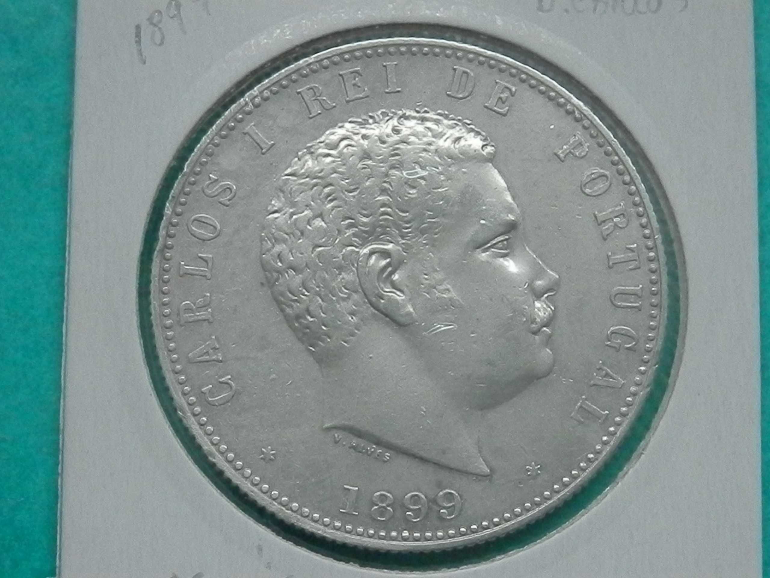 999 - Carlos I: 1000 réis 1899 prata, por 38,00