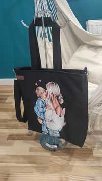 Torebka dla mamy mama i syn shopper bag mama z synem