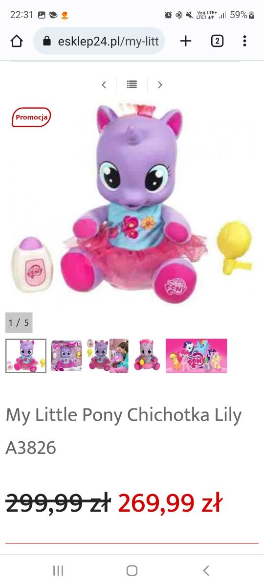 My Little Pony kucyk interaktywny chichotka Lily